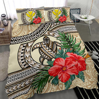 Kanaka Maoli (Hawaiian) Bedding Set - Polynesian Turtle Hibuscus Beige - Polynesian Pride