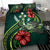 Polynesian Bedding Set - Kosrae Micronesia Duvet Cover Set Green Turtle Hibiscus - Polynesian Pride