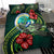 Polynesian Bedding Set - Federated States Of Micronesia Duvet Cover Set Green Turtle Hibiscus - Polynesian Pride