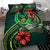 Polynesian Bedding Set - Pohnpei Micronesia Duvet Cover Set Green Turtle Hibiscus - Polynesian Pride