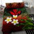 Kanaka Maoli (Hawaiian) Bedding Set, Polynesian Plumeria Banana Leaves Red - Polynesian Pride