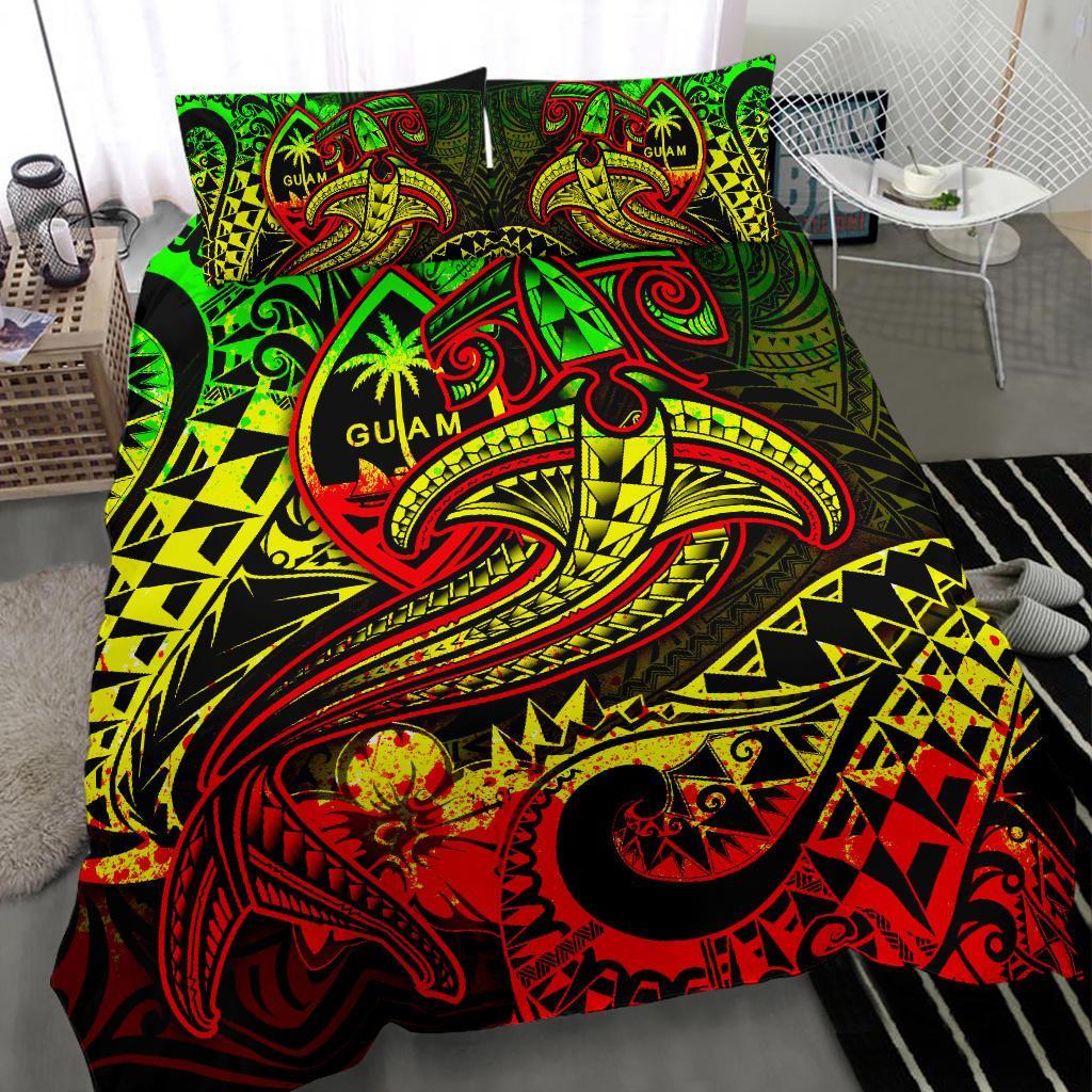Guam Polynesian Bedding Set - Reggae Shark Polynesian Tattoo - Polynesian Pride