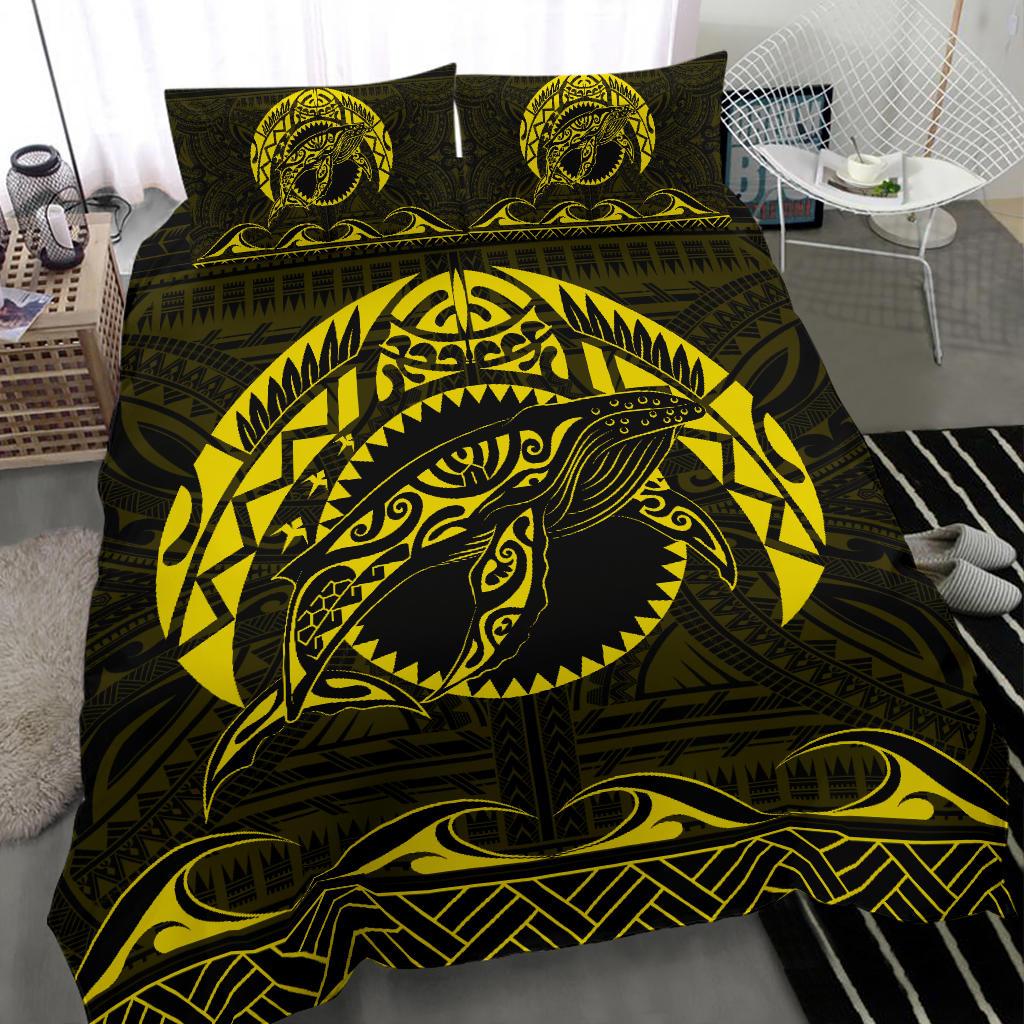 Hawaiian Polynesian Whale Bedding Set Yellow - Polynesian Pride