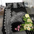 Hawaii Bedding Set - Mantaray With Hibiscus Flowers Black - Polynesian Pride