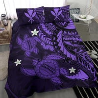 Hawaii Bedding Set - Hawaii Polynesian Turtle Hibiscus Bedding Set - Purple - Polynesian Pride
