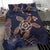 Hawaii Kakau Polynesian Turtle Map Bedding Set - Indigo - Polynesian Pride