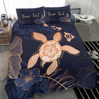 Personalized - Hawaii Kakau Polynesian Turtle Map Bedding Set - Indigo Ver 1 - Polynesian Pride