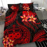 Polynesian Bedding Set - Samoa Duvet Cover Set - Red Plumeria - Polynesian Pride