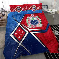 Samoa Bedding Set - Samoa Flag with Polynesian Patterns - Polynesian Pride