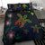 Hawaii Map Turtle Plumeria Galaxy Dark Blue - Bedding Set AH - Polynesian Pride