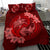 Hawaii Yin Yang Turtle Shark Hibiscus Plumeria Bedding Set - Red - Polynesian Pride