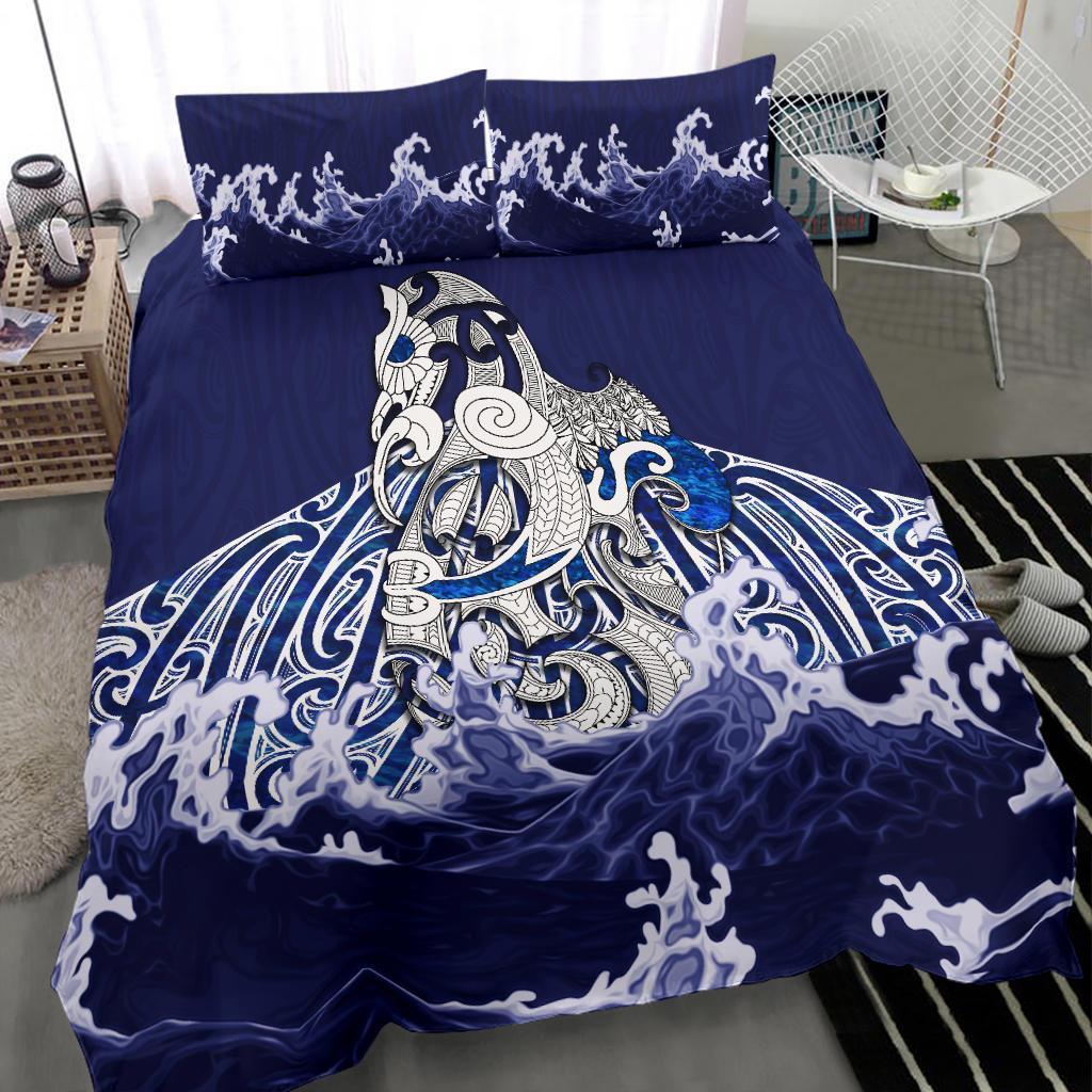 Maori Manaia The Blue Sea Bedding Set, Navy Navy - Polynesian Pride