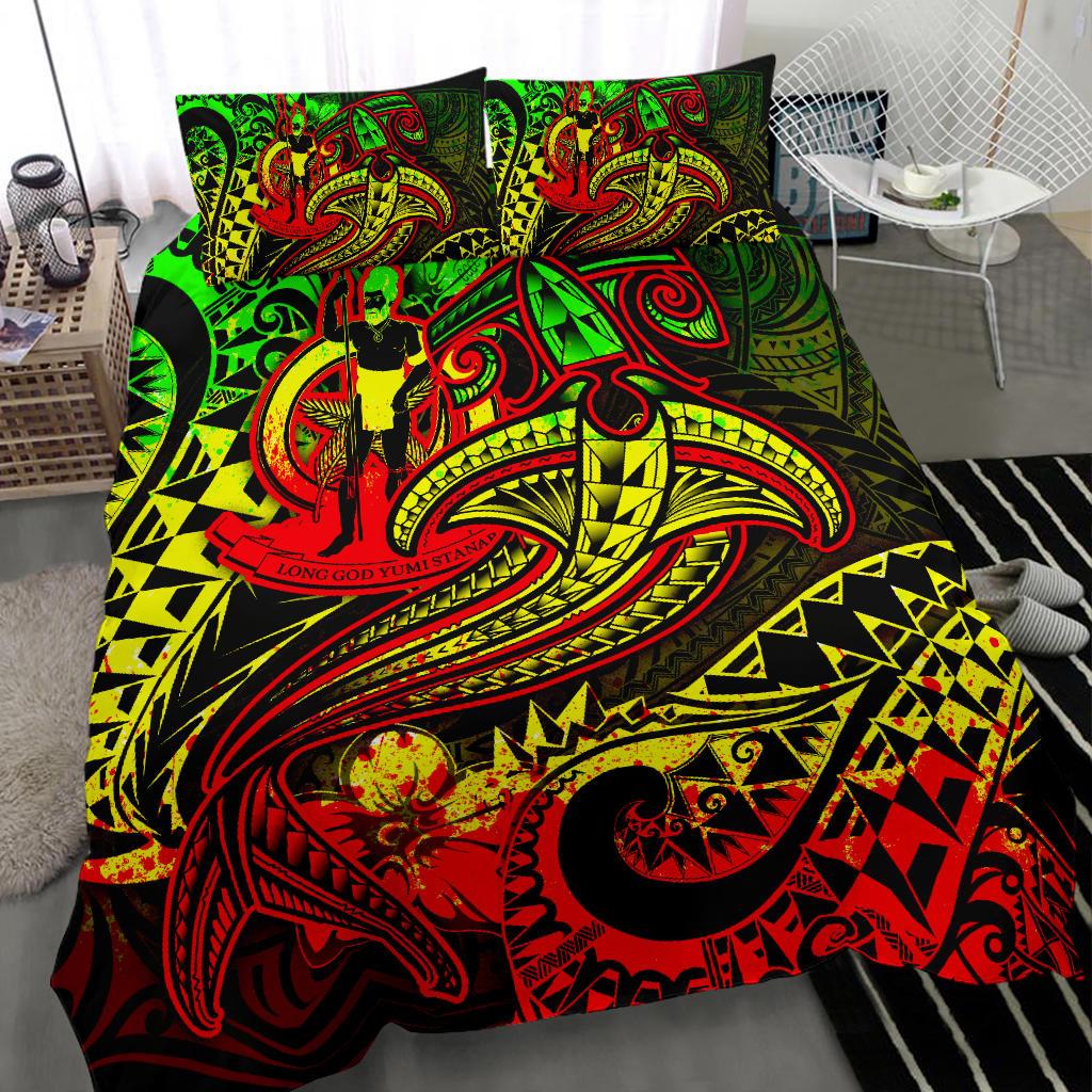 Vanuatu Polynesian Bedding Set - Reggae Shark Polynesian Tattoo - Polynesian Pride