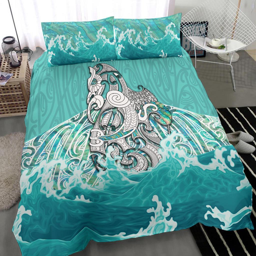 Maori Manaia The Blue Sea Bedding Set, Turquoise Turquoise - Polynesian Pride