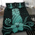 Hawaii Polynesian Pineapple Hibiscus Bedding Set - Zela Style Turquoise - Polynesian Pride