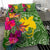 Papua New Guinea Bedding Set - Hibiscus Polynesian Pattern Green Version - Polynesian Pride