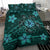 Hawaii Mix Polynesian Turtle Plumeria Bedding Set - AH - Nick Style - Turquoise - Polynesian Pride