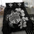 Hawaiian Kanaka Hibiscus Plumeria Mix Polynesian Turtle Bedding Set Gray AH - Polynesian Pride