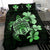 Hawaiian Kanaka Hibiscus Plumeria Mix Polynesian Turtle Bedding Set Green AH - Polynesian Pride