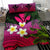 Kanaka Maoli (Hawaiian) Bedding Set, Polynesian Plumeria Banana Leaves Pink - Polynesian Pride