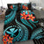 Polynesian Bedding Set - Hawaii Duvet Cover Set - Turquoise Plumeria - Polynesian Pride