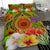 Hawaii Polynesian Bedding Set - Manta Ray Tropical Flowers (Reggae) - Polynesian Pride