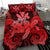 Hawaii Turtle Wave Polynesian Bedding Set - Hey Style Red - Polynesian Pride