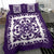 Hawaiian Bedding Set Royal Pattern - Purple And White - Polynesian Pride