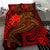 Papua New Guinea Bedding Set - Red Shark Polynesian Tattoo - Polynesian Pride