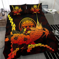 Federated States Of Micronesia Polynesian Bedding Set - Swordfish With Hibiscus - Polynesian Pride