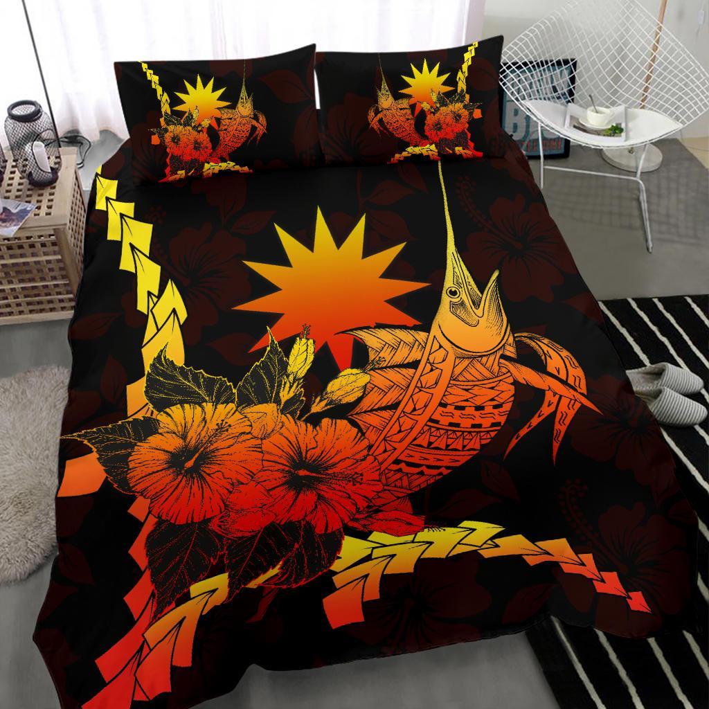 Nauru Polynesian Bedding Set - Swordfish With Hibiscus - Polynesian Pride