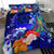 Pohnpei Bedding Set - Humpback Whale with Tropical Flowers (Blue) - Polynesian Pride