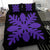 Hawaiian Royal Pattern Bedding Set - Black And Purple - D1 Style - Polynesian Pride