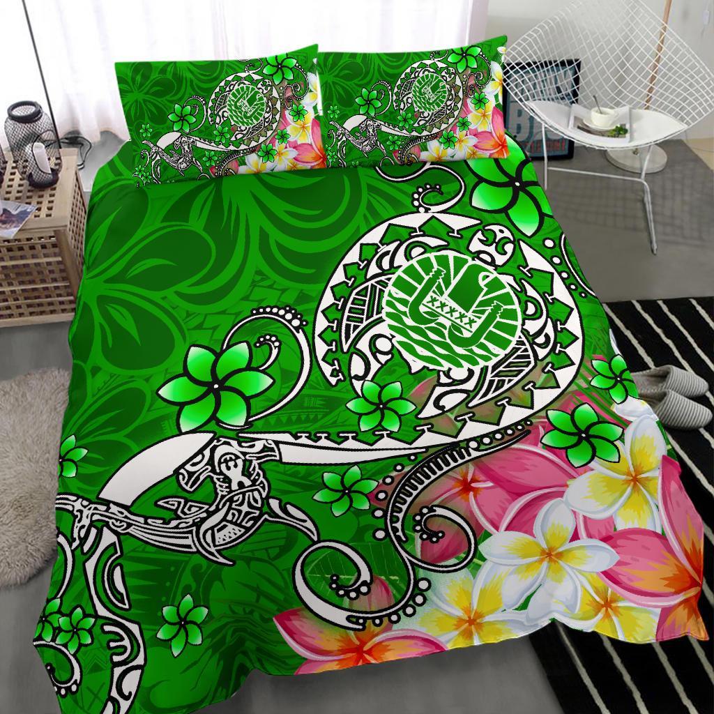 Tahiti Bedding Set - Turtle Plumeria (Green) Green - Polynesian Pride