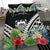 Tuvalu Bedding Set - Tuvalu Coat of Arms & Polynesian Tropical Flowers White - Polynesian Pride