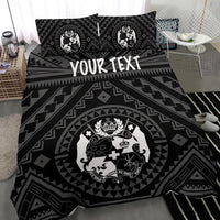 Tonga Personalised Bedding Set - Tonga Seal With Polynesian Tattoo Style (Black) - Polynesian Pride