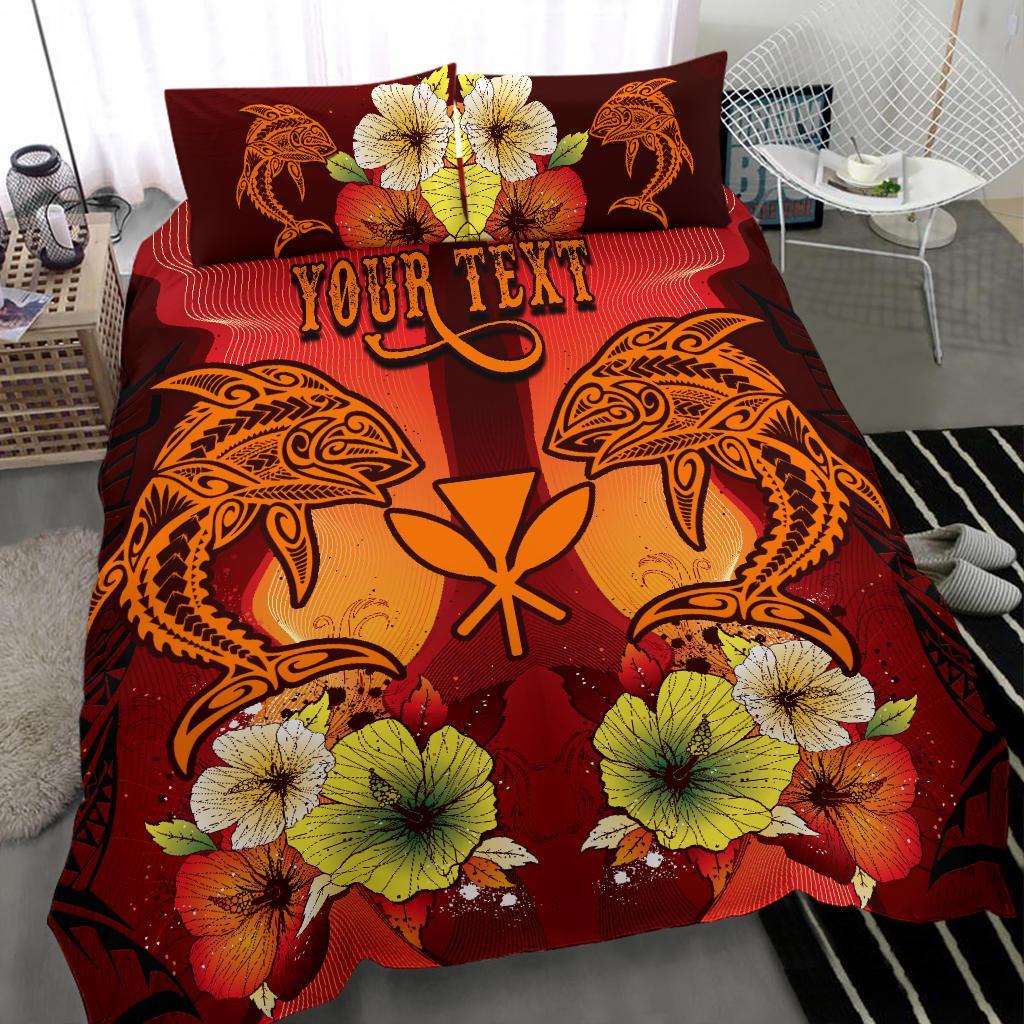 Hawaii Custom Personalised Bedding Sets - Tribal Tuna Fish Orange - Polynesian Pride