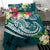 Fiji Polynesian Bedding Set - Summer Plumeria (Turquoise) - Polynesian Pride