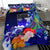 Fiji Bedding Set - Humpback Whale with Tropical Flowers (Blue) - Polynesian Pride