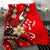 Kosrae Polynesian Bedding Set - Tribal Flower With Special Turtles Red Color - Polynesian Pride