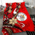 Niue Bedding Set - Tribal Flower With Special Turtles Red Color - Polynesian Pride