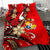 Tonga Polynesian Bedding Set - Tribal Flower With Special Turtles Red Color - Polynesian Pride