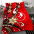 Yap Bedding Set - Tribal Flower With Special Turtles Red Color - Polynesian Pride