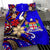 Fiji Bedding Set - Tribal Flower With Special Turtles Blue Color - Polynesian Pride