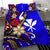 Hawaii Bedding Set - Tribal Flower With Special Turtles Blue Color - Polynesian Pride