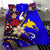 Papua Polynesian Bedding Set - Tribal Flower With Special Turtles Blue Color - Polynesian Pride