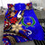 Pohnpei Bedding Set - Tribal Flower With Special Turtles Blue Color - Polynesian Pride