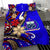 Samoa Bedding Set - Tribal Flower With Special Turtles Blue Color - Polynesian Pride