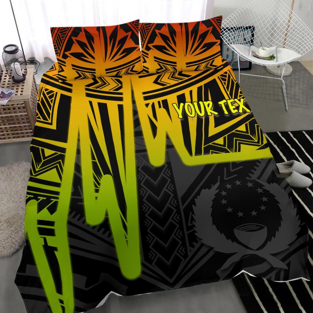 Pohnpei Personalised Bedding Set - Pohnpei Seal In Heartbeat Patterns Style (Reggae) - Polynesian Pride