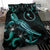 Chuuk Polynesian Bedding Set - Turtle With Blooming Hibiscus Turquoise - Polynesian Pride